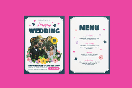 Eavm Wedding Invitation Template, an Invitation Template by iDoodle Studio