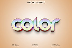 Color 3d Text Style Effect