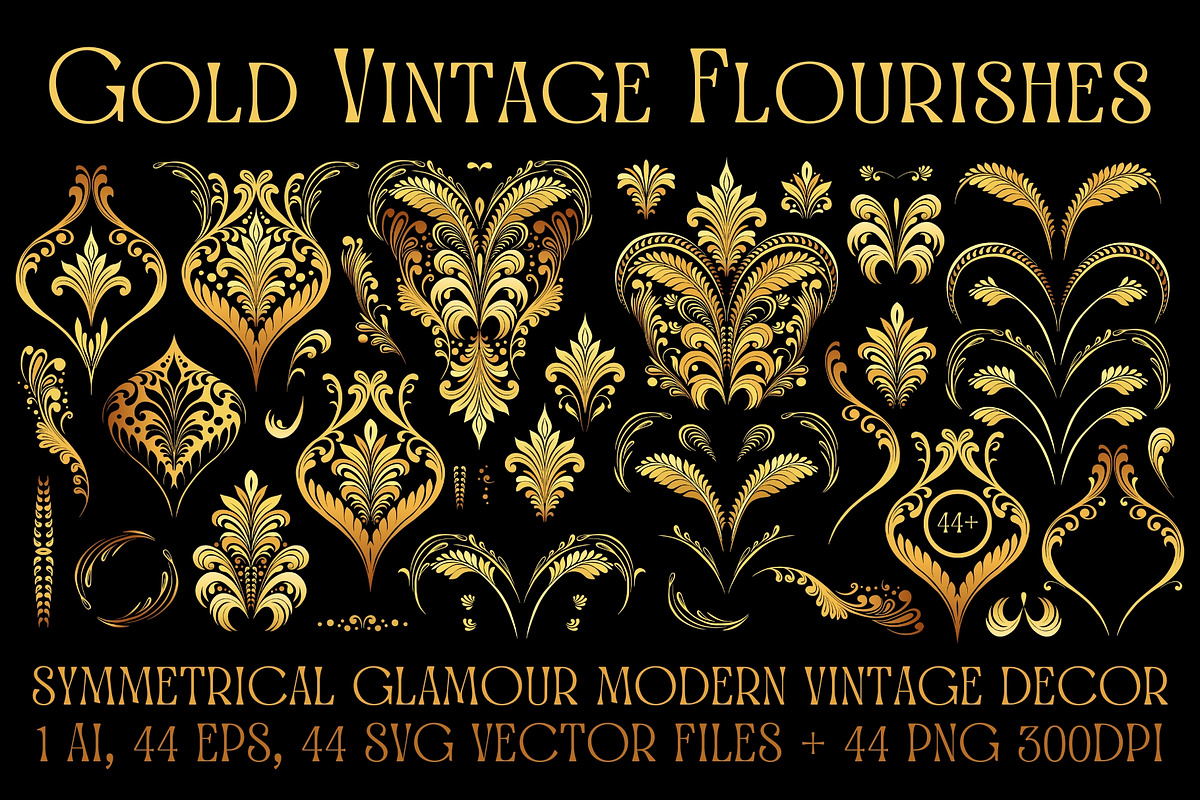 Gold Vintage Glamour Flourishes, an Object Graphic by ilonitta (Photo 1 of 7)