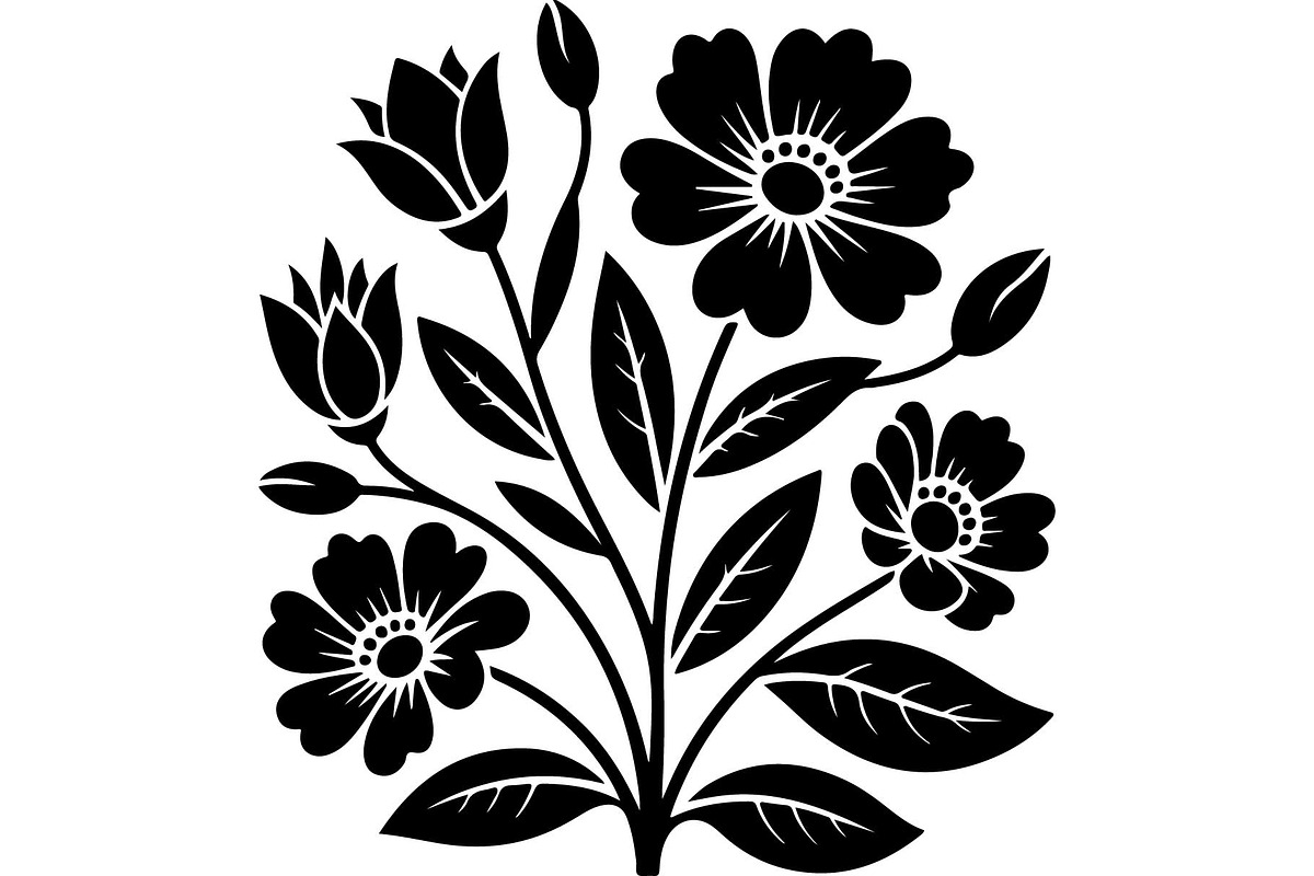 Black Wildflower Bouquet Set, an Object Graphic by jahid234 (Photo 2 of 13)