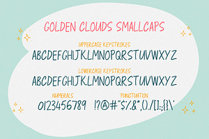 Golden Clouds Font Duo & Doodles