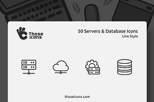 50 Servers & Database Line Icon