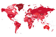 8x World Maps in red tones, an Education Illustration by asantosg (Thumbnail 7 of 8)