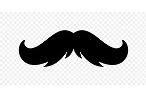 Moustache icon. Black retro whisker, an Object Illustration by GraphiShop
