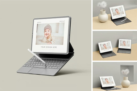 iPad With Keyboard Mockup