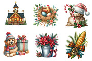 Christmas Farm Sublimation Clipart, an Illustration by CreationArt (Thumbnail 3 of 5)
