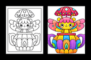 Whimsical Goblin World Coloring Page, a Decorative Illustration by Design Station (Thumbnail 5 of 8)