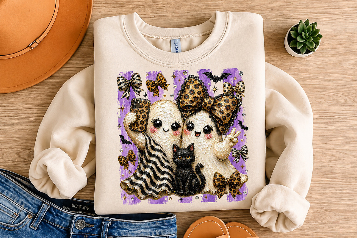 Leopard Ghost Png, Preppy Ghost PNG, a Seasonal Illustration by Libby Wishes (Photo 2 of 3)