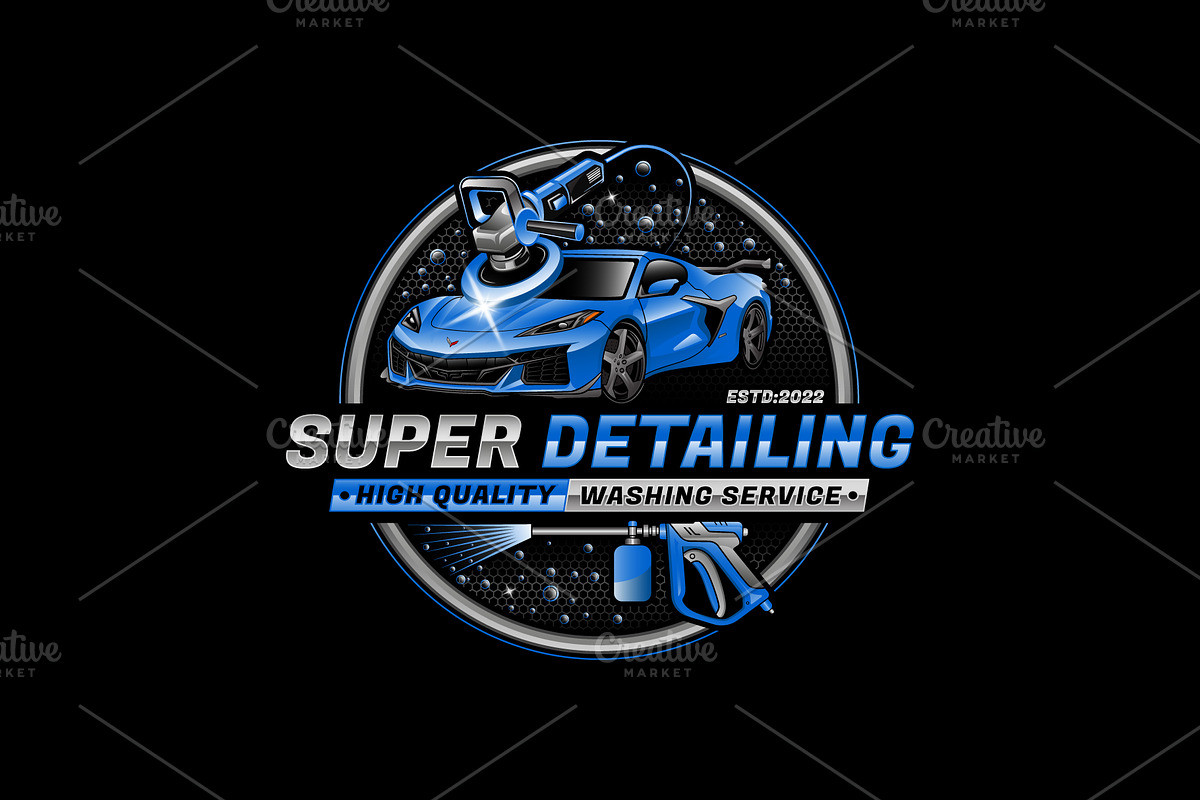 Car Detailing Logo, Car Wash Logo, a Branding & Logo Template by Nahid Hasan Nilim (Photo 2 of 3)