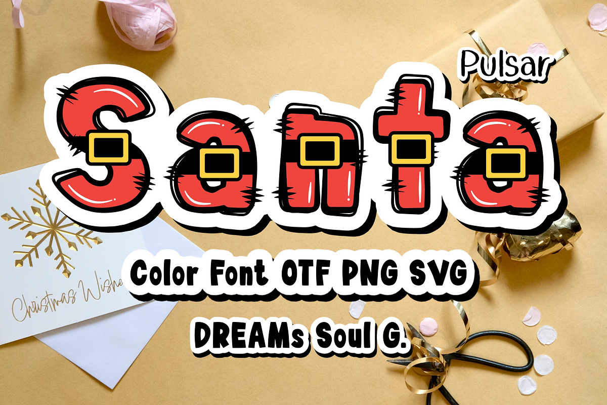 Santa Pulsar OTF PNG SVG, a Symbol Font by DREAMs Soul G. (Photo 1 of 5)