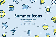 Curvy summer icons, an Icon by Marinastu (Thumbnail 1 of 2)