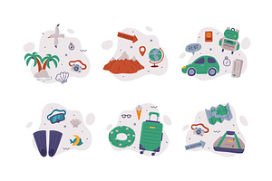 Travel and Vacation Symbol and, an Object Illustration by TopVectors