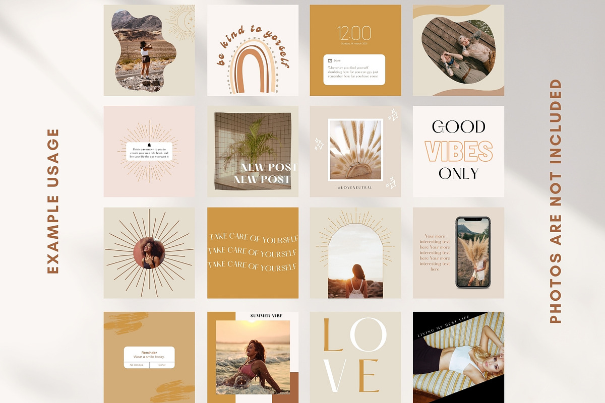 Boho Social Media Templates Canva, a Social Media Template by Boltik Studio (Photo 9 of 9)