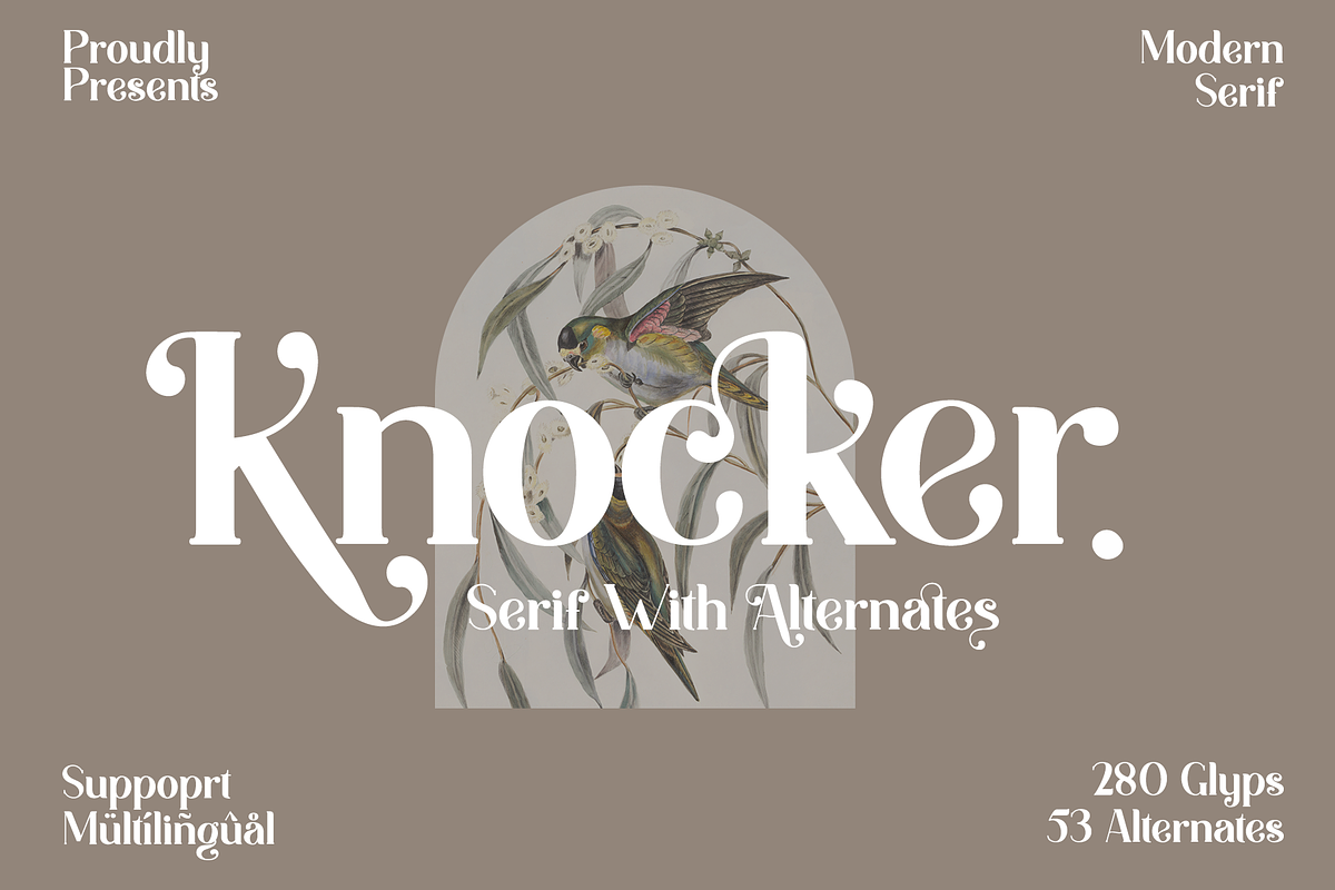 Knocker | Modern Serif with swash, a Serif Font by BearyType Studio (Photo 10 of 10)
