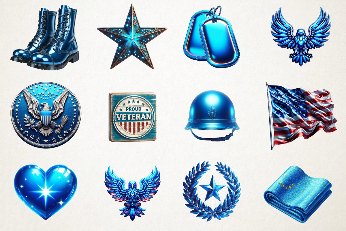 Blue Veterans Day Clipart, an Illustration by RobertsArt (Photo 5 of 7)