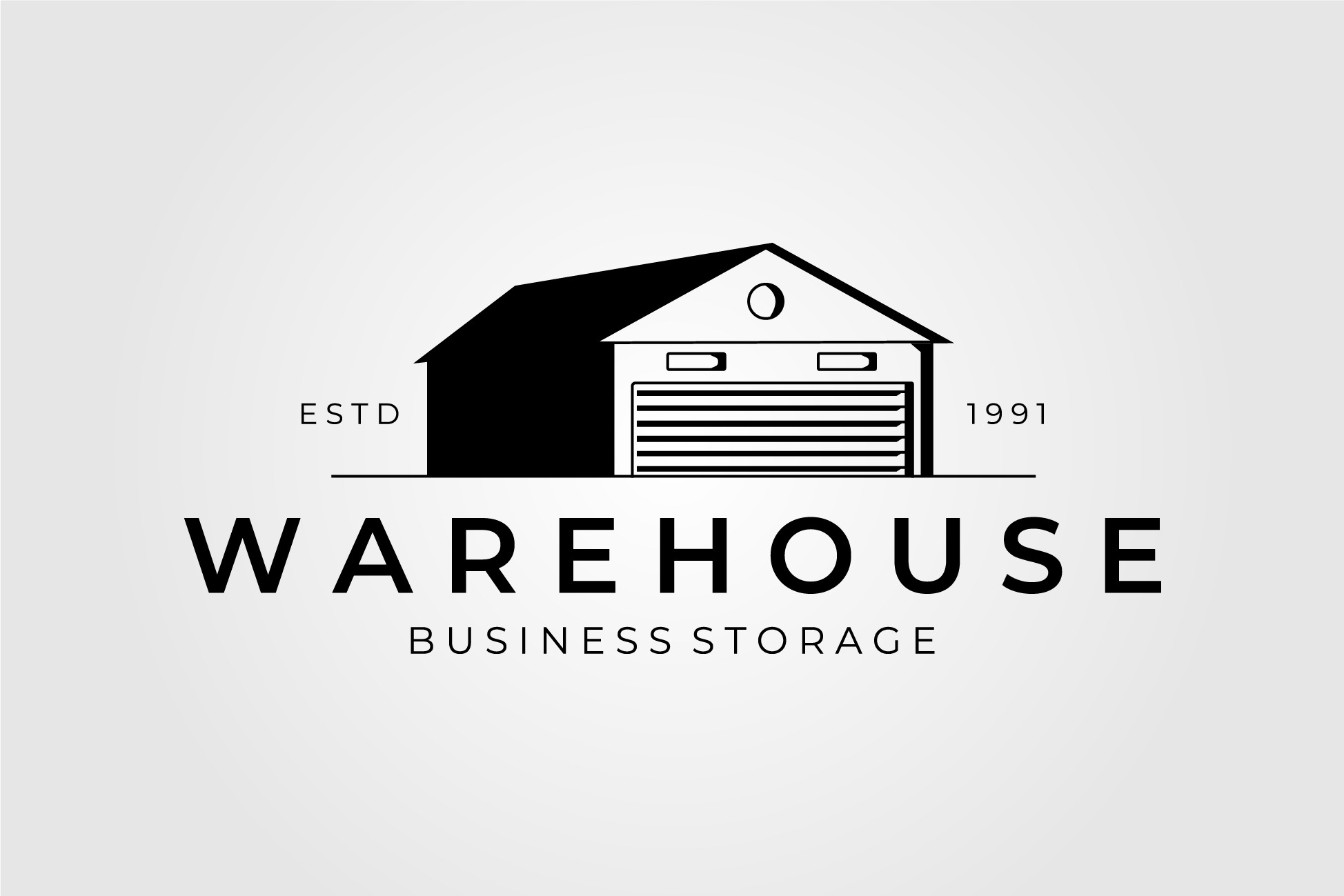 warehouse logo vector vintage design