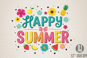 Happy Summer PNG, an Illustration by Designking