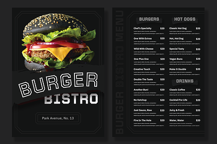 Burger Restaurant Menu Template