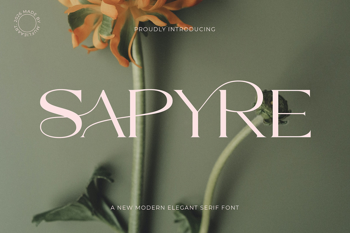 Sapyre - New Modern Elegant Serif, a Serif Font by Muflieart (Photo 1 of 10)