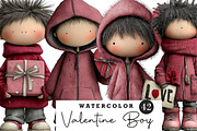 Quirky Valentine Boy Clipart, an Illustration by CreationArt (Thumbnail 1 of 5)