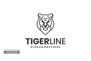Tiger Line Art Logo, a Branding & Logo Template by ivan_artnivora