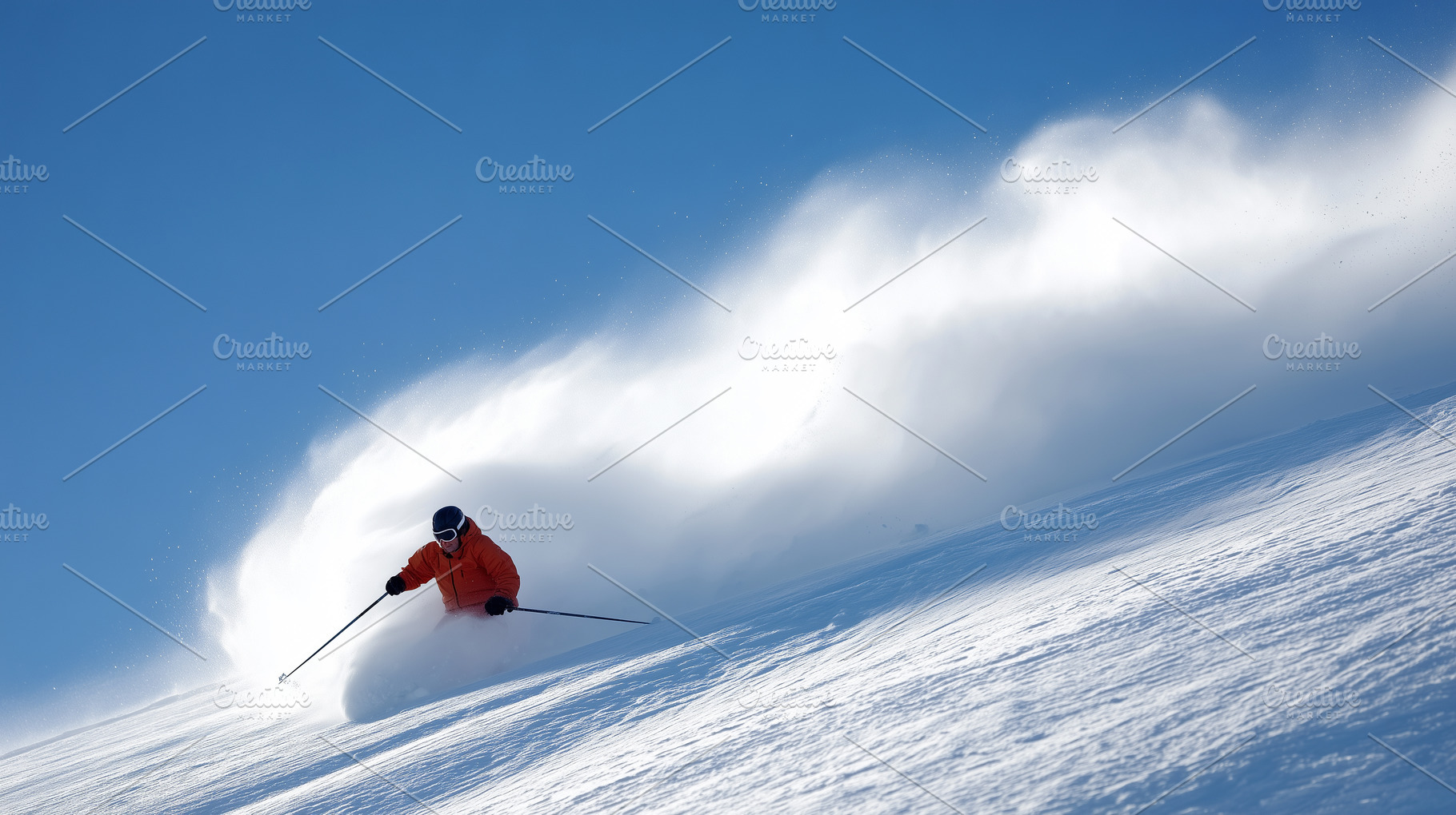Skier carving through deep fresh, a Sports & Recreation Photo by MistyDay