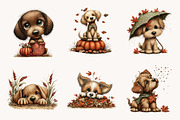 Whimsical Autumn Dog Clipart, a Seasonal Illustration by Designworld (Thumbnail 6 of 10)