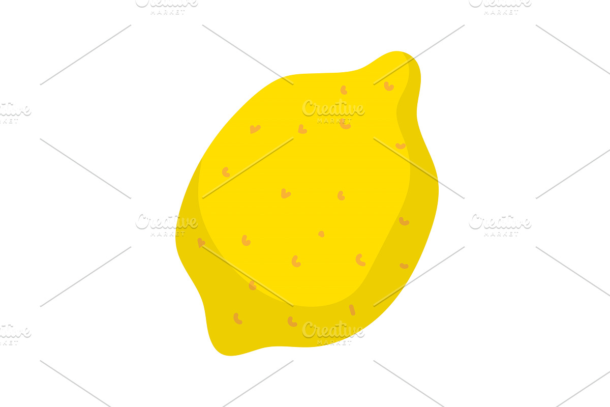 Bright yellow lemon with texture, a Food Illustration by KitVector