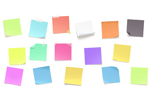 realistic bright memo notes in big, an Object Illustration by IfH
