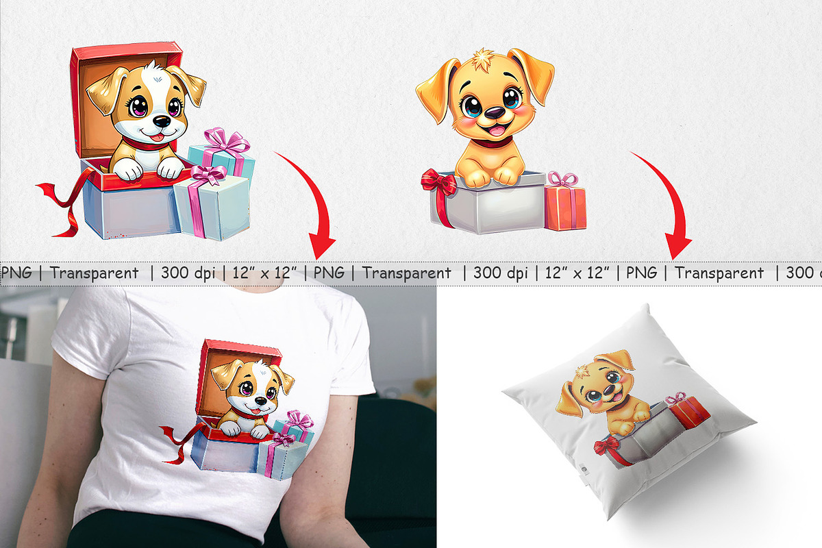 Puppy Clipart Gift, a Graphic by Artnoy (Photo 3 of 5)