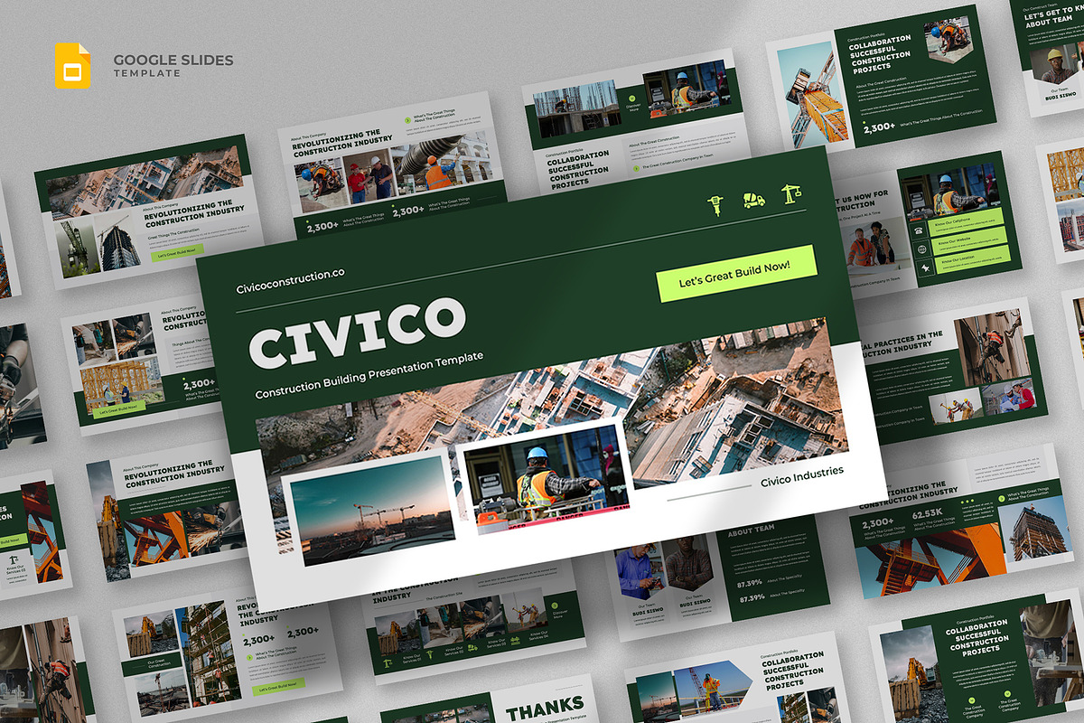 Construction Google Slides, a Presentation Template by fluffstudio (Photo 1 of 4)