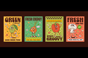 Groovy hippie vegetables, a Food Illustration by Buch&Bee (Thumbnail 1 of 3)