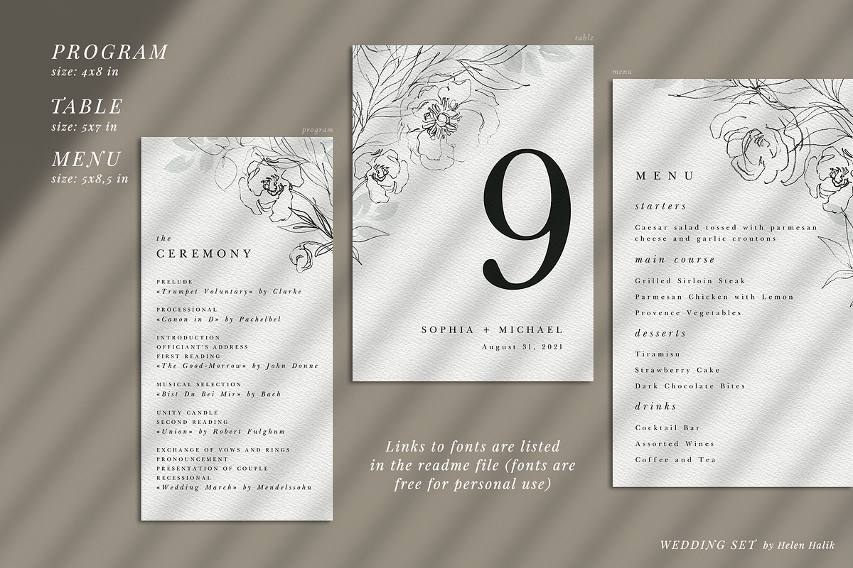 Refinement – wedding set, an Invitation Template by Helen Halik art (Photo 5 of 6)