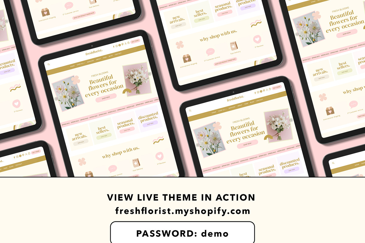 Florist Shopify Website Theme, a Shopify Template by Template Twist Shop (Photo 2 of 9)