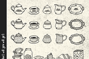 Doodle Tea Time Clip Art, an Object Graphic by Ladle&co. (Thumbnail 2 of 2)
