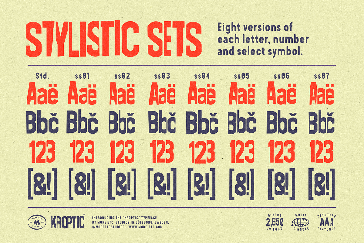 Kroptic – Playful Display Font, a Font by More Etc. Studios (Photo 4 of 16)