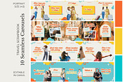 Retro Travel Instagram Carousels, a Social Media Template by Anna Design Studio (Thumbnail 1 of 13)