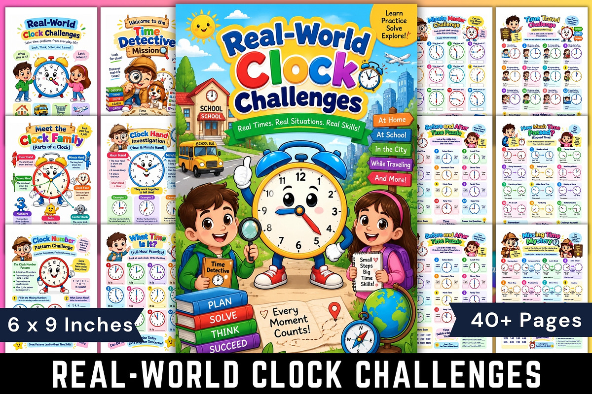 Real-World Clock Challenges, a Stationery Template by Designmela01 (Photo 1 of 6)