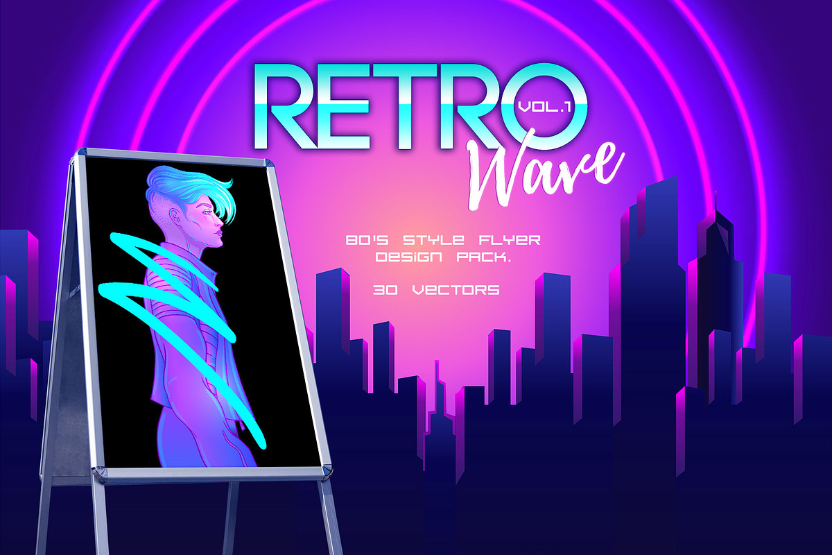 RETRO Wave. 30 design templates., a Person Illustration by Varvara Gorbash (Photo 6 of 10)