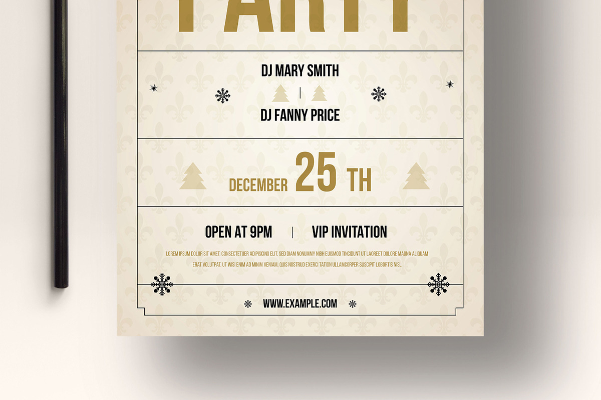 Christmas Party Invitation Templates, a Flyer Template by MightyDesign (Photo 5 of 8)