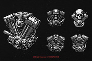 10 Bundle Dark Art Engine Skull, an Illustration by Morspective (Thumbnail 5 of 7)