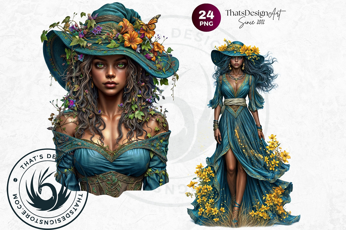 Fantasy witches clipart Set, a Person Illustration by ThatsDesignArt (Photo 9 of 10)