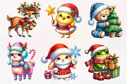 Christmas Cute Animals Clipart PNG, an Illustration by Dream Creation (Thumbnail 4 of 7)