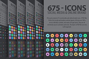 675 Social Media Icons Pack, an Outline Icon by Pixel Strawberry (Thumbnail 1 of 4)