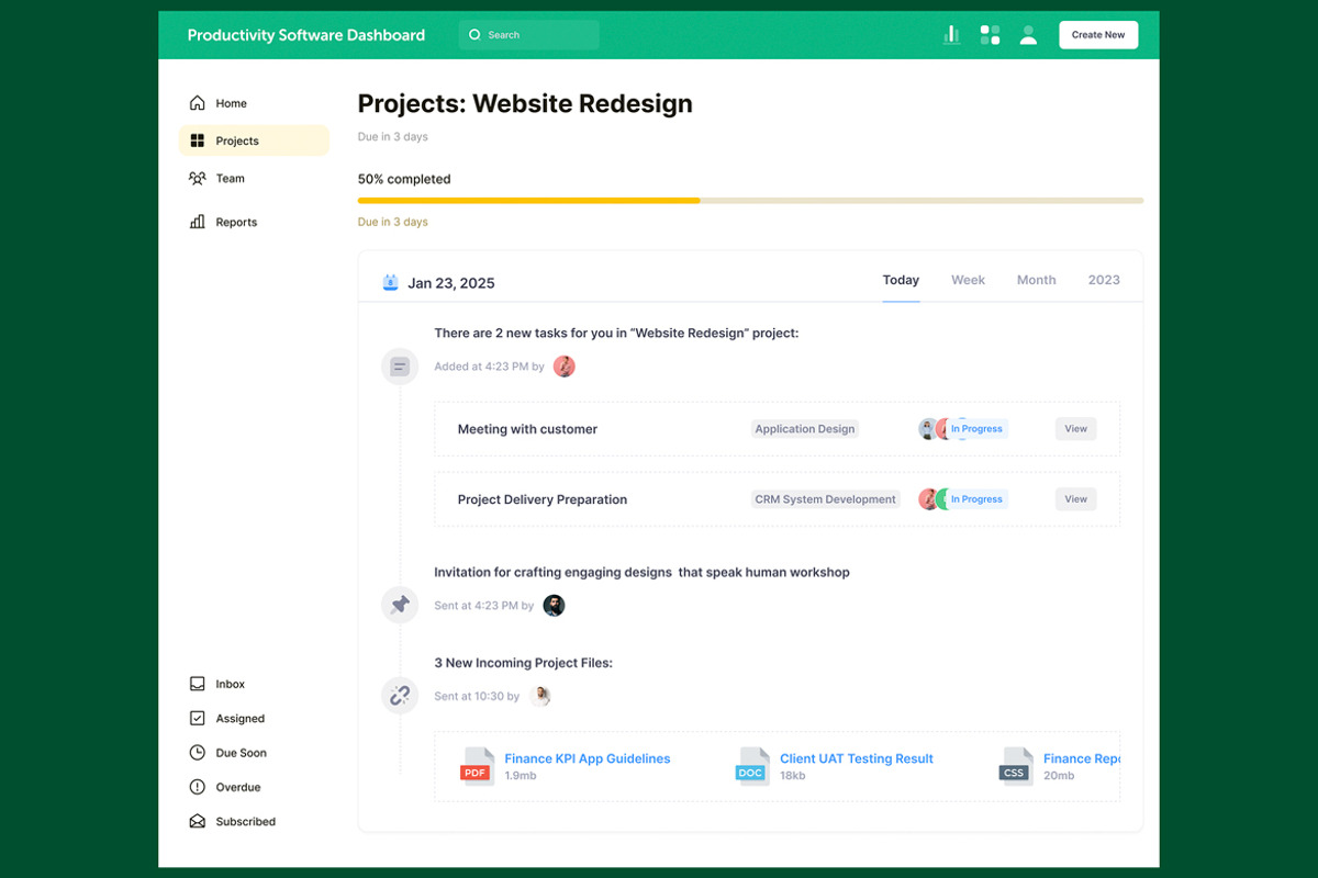 Productivity Software & Task Web App, an UI Kit Template by nagaredesignstudio (Photo 3 of 5)
