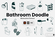 Bathroom Doodle Hand Drawn, an Object Graphic by SLAB! Design (Thumbnail 1 of 3)