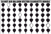 Hot Air Balloon Silhouette Bundle, an Illustration by Designer_Momina (Thumbnail 1 of 51)