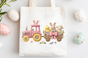 Crochet Easter Tractor PNG, an Illustration by Canvas Craft (Thumbnail 6 of 6)