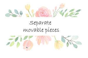 Soft Pink Flowers Watercolor Clipart