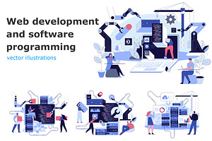 Development and software programming, a Technology Illustration by IcoMaker